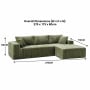 Sarantino Soffia 2.75m Green Corduroy Corner Sofa with Chaise L-Shape Sectional Couch 3 Seater Lounge Sofa in a Box thumbnail 3