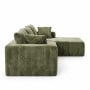 Sarantino Soffia 2.75m Green Corduroy Corner Sofa with Chaise L-Shape Sectional Couch 3 Seater Lounge Sofa in a Box thumbnail 8