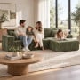 Sarantino Soffia 2.75m Green Corduroy Corner Sofa with Chaise L-Shape Sectional Couch 3 Seater Lounge Sofa in a Box thumbnail 12