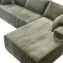 Sarantino Soffia 2.75m Green Corduroy Corner Sofa with Chaise L-Shape Sectional Couch 3 Seater Lounge Sofa in a Box thumbnail 14