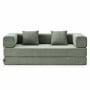 Sarantino Lume 1.9m Convertible Sofa Bed Green Corduroy Folding Foam Couch Double Floor Daybed Chaise Lounge thumbnail 1