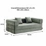 Sarantino Lume 1.9m Convertible Sofa Bed Green Corduroy Folding Foam Couch Double Floor Daybed Chaise Lounge thumbnail 4