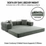 Sarantino Lume 1.9m Convertible Sofa Bed Green Corduroy Folding Foam Couch Double Floor Daybed Chaise Lounge thumbnail 5