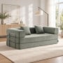 Sarantino Lume 1.9m Convertible Sofa Bed Green Corduroy Folding Foam Couch Double Floor Daybed Chaise Lounge thumbnail 9