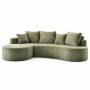 Sarantino Nuvola 2.65m Curved Cloud Sofa with Chaise Green Chenille Sectional Couch Lounge in a Box No Assembly thumbnail 1