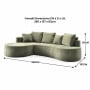 Sarantino Nuvola 2.65m Curved Cloud Sofa with Chaise Green Chenille Sectional Couch Lounge in a Box No Assembly thumbnail 4
