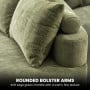 Sarantino Nuvola 2.65m Curved Cloud Sofa with Chaise Green Chenille Sectional Couch Lounge in a Box No Assembly thumbnail 8