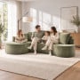 Sarantino Nuvola 2.65m Curved Cloud Sofa with Chaise Green Chenille Sectional Couch Lounge in a Box No Assembly thumbnail 9