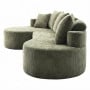 Sarantino Nuvola 2.65m Curved Cloud Sofa with Chaise Green Chenille Sectional Couch Lounge in a Box No Assembly thumbnail 11