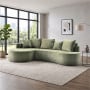 Sarantino Nuvola 2.65m Curved Cloud Sofa with Chaise Green Chenille Sectional Couch Lounge in a Box No Assembly thumbnail 12