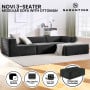 Sarantino Novi 3-Seater Modular Sofa Ottoman Charcoal Black Non-Slip Bottom Lounge thumbnail 2