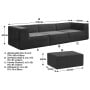 Sarantino Novi 3-Seater Modular Sofa Ottoman Charcoal Black Non-Slip Bottom Lounge thumbnail 3