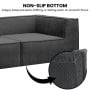 Sarantino Novi 3-Seater Modular Sofa Ottoman Charcoal Black Non-Slip Bottom Lounge thumbnail 7