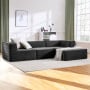 Sarantino Novi 3-Seater Modular Sofa Ottoman Charcoal Black Non-Slip Bottom Lounge thumbnail 9