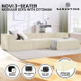 Sarantino Novi 3-Seater Modular Sofa with Ottoman in Cream Non-Slip Bottom Lounge thumbnail 10