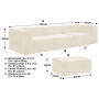 Sarantino Novi 3-Seater Modular Sofa with Ottoman in Cream Non-Slip Bottom Lounge thumbnail 3