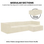Sarantino Novi 3-Seater Modular Sofa with Ottoman in Cream Non-Slip Bottom Lounge thumbnail 6
