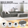 Sarantino Novi 3-Seater Modular Sofa with Ottoman in Grey Non-Slip Bottom Lounge thumbnail 10