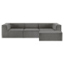 Sarantino Novi 3-Seater Modular Sofa with Ottoman in Grey Non-Slip Bottom Lounge thumbnail 1