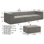 Sarantino Novi 3-Seater Modular Sofa with Ottoman in Grey Non-Slip Bottom Lounge thumbnail 3