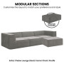 Sarantino Novi 3-Seater Modular Sofa with Ottoman in Grey Non-Slip Bottom Lounge thumbnail 6
