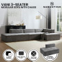 Sarantino Vani Compressed 3 Seater Modular Sofa Set- Dark Grey thumbnail 11
