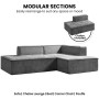 Sarantino Vani Compressed 3 Seater Modular Sofa Set- Dark Grey thumbnail 4