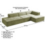 Sarantino Vani 3 Seater Modular Sofa Set - Green thumbnail 3