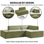 Sarantino Vani 3 Seater Modular Sofa Set - Green thumbnail 4