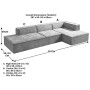 Sarantino Vani Compressed 3 Seater Modular Sofa Set - Light Grey thumbnail 3