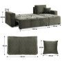Sarantino Caliana Reversible L Shape Sofa Bed with Storage & Backrest - Green thumbnail 5
