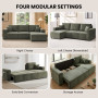 Sarantino Caliana Reversible L Shape Sofa Bed with Storage & Backrest - Green thumbnail 7