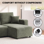 Sarantino Caliana Reversible L Shape Sofa Bed with Storage & Backrest - Green thumbnail 8