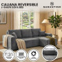 Sarantino Caliana Reversible L Shape Sofa Bed with Storage & Backrest - Grey thumbnail 1