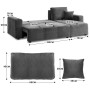 Sarantino Caliana Reversible L Shape Sofa Bed with Storage & Backrest - Grey thumbnail 5