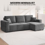Sarantino Caliana Reversible L Shape Sofa Bed with Storage & Backrest - Grey thumbnail 6