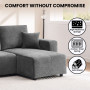 Sarantino Caliana Reversible L Shape Sofa Bed with Storage & Backrest - Grey thumbnail 8