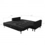 Suede Corner Sofa Bed Couch with Chaise - Black thumbnail 5