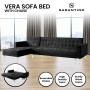 Sarantino Corner Sofa Bed Couch with Chaise - Black thumbnail 8