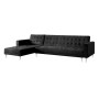 Sarantino Corner Sofa Bed Couch with Chaise - Black thumbnail 1
