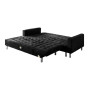 Sarantino Corner Sofa Bed Couch with Chaise - Black thumbnail 2
