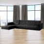 Sarantino Corner Sofa Bed Couch with Chaise - Black thumbnail 5