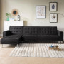 Sarantino Corner Sofa Bed Couch with Chaise - Black thumbnail 7