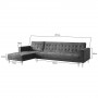 Suede Corner Sofa Bed Couch with Chaise - Grey thumbnail 7