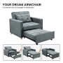 Suri 3-in-1 Convertible Sofa Chair Bed by Sarantino - Airforce Blue thumbnail 11