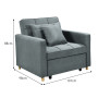 Suri 3-in-1 Convertible Sofa Chair Bed by Sarantino - Airforce Blue thumbnail 3