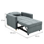 Suri 3-in-1 Convertible Sofa Chair Bed by Sarantino - Airforce Blue thumbnail 4