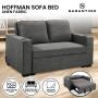 Sarantino Hoffman Linen Sofa Bed with Cushions & Cup Holders Dark Grey thumbnail 11