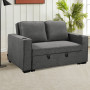 Sarantino Hoffman Linen Sofa Bed with Cushions & Cup Holders Dark Grey thumbnail 10