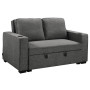 Sarantino Hoffman Linen Sofa Bed with Cushions & Cup Holders Dark Grey thumbnail 1